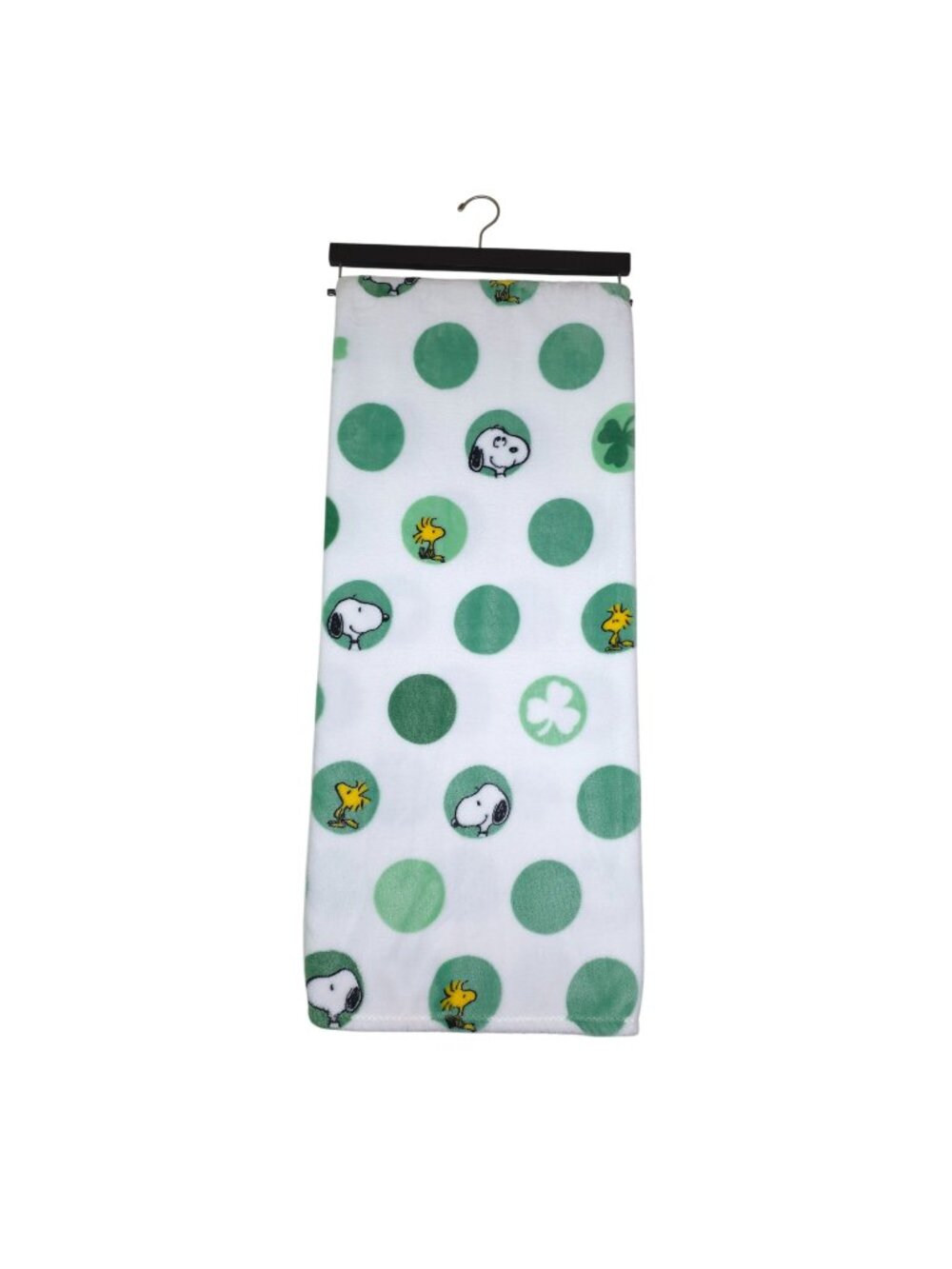 Peanuts Snoopy VelvetLoft 60x70" Plush Throw Blanket Irish Lucky Clovers Green